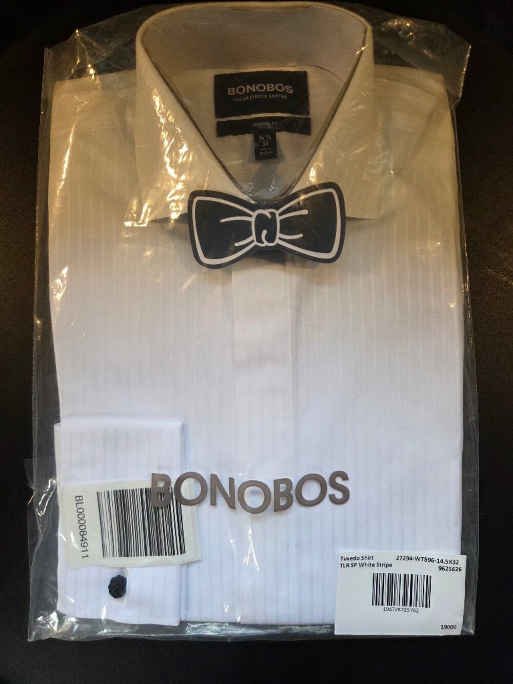 Bonobos Men's Tuxedo Shirt - White, 14.5x32